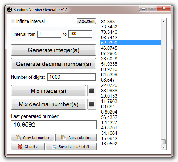 Random Number Generator Software For Mac